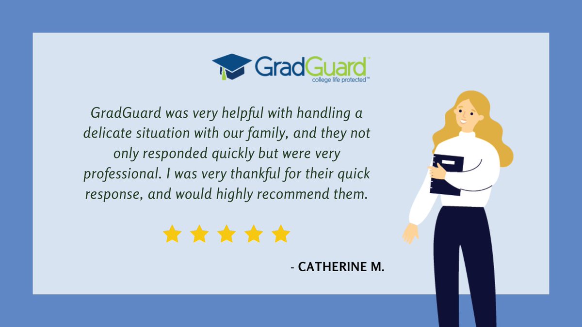 GradGuard's tweet photo. Not sure if GradGuard is for you? Take a look at what our members have to say! ๏ฟฝ๏ฟฝ
#Testimonial #CollegeLifeProtected #GradGuard https://t.co/NIpaJxwz1o