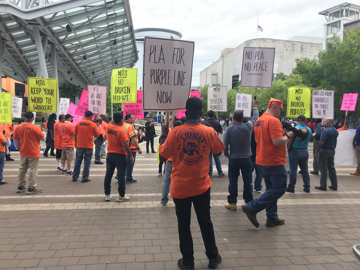 maLiUNA's tweet image. #Union members are fighting for their #purpleline jobs! Maryland Transit Solutions: put a #projectlaboragreement on the purple line!