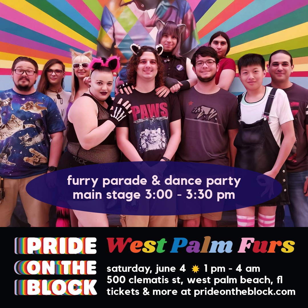 BarkDango's tweet photo. Hey all, join us for #FurryPride down in #WestPalmBeach #Florida. They've tapped me to host &amp; #DJ this year for #pride. It's gonna be a blast. #livemusic #dragshows #furry #furryevents #furryfandom #furrymusic 
Gonna be a fun time! Saturday, June 4th. https://t.co/wAM7orW0ZX