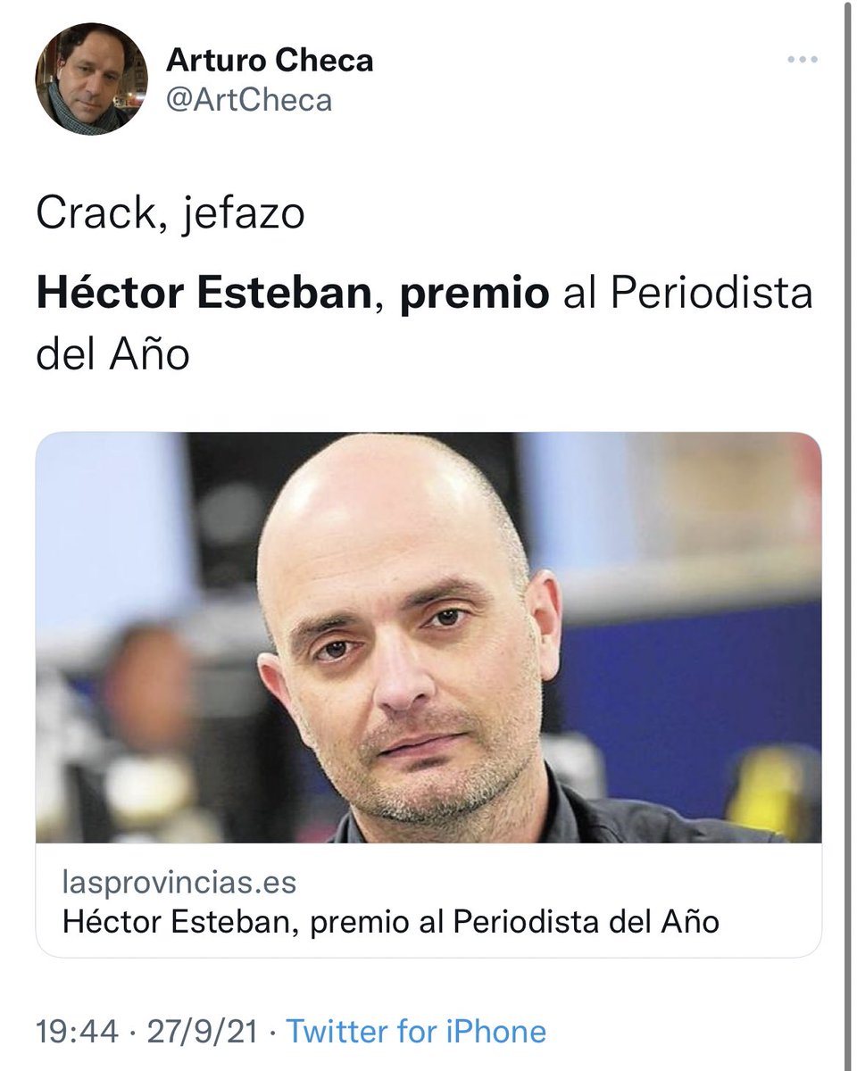 ADominguez365's tweet photo. Viendo el tweet de @BlasBlasco he recordado que a Héctor Esteban, de @lasprovincias , le dieron el Premio al periodista del año por la supuesta oferta de 250Millones de los empresarios valencianos. 🙌😅😂. https://t.co/aNujeHSASl