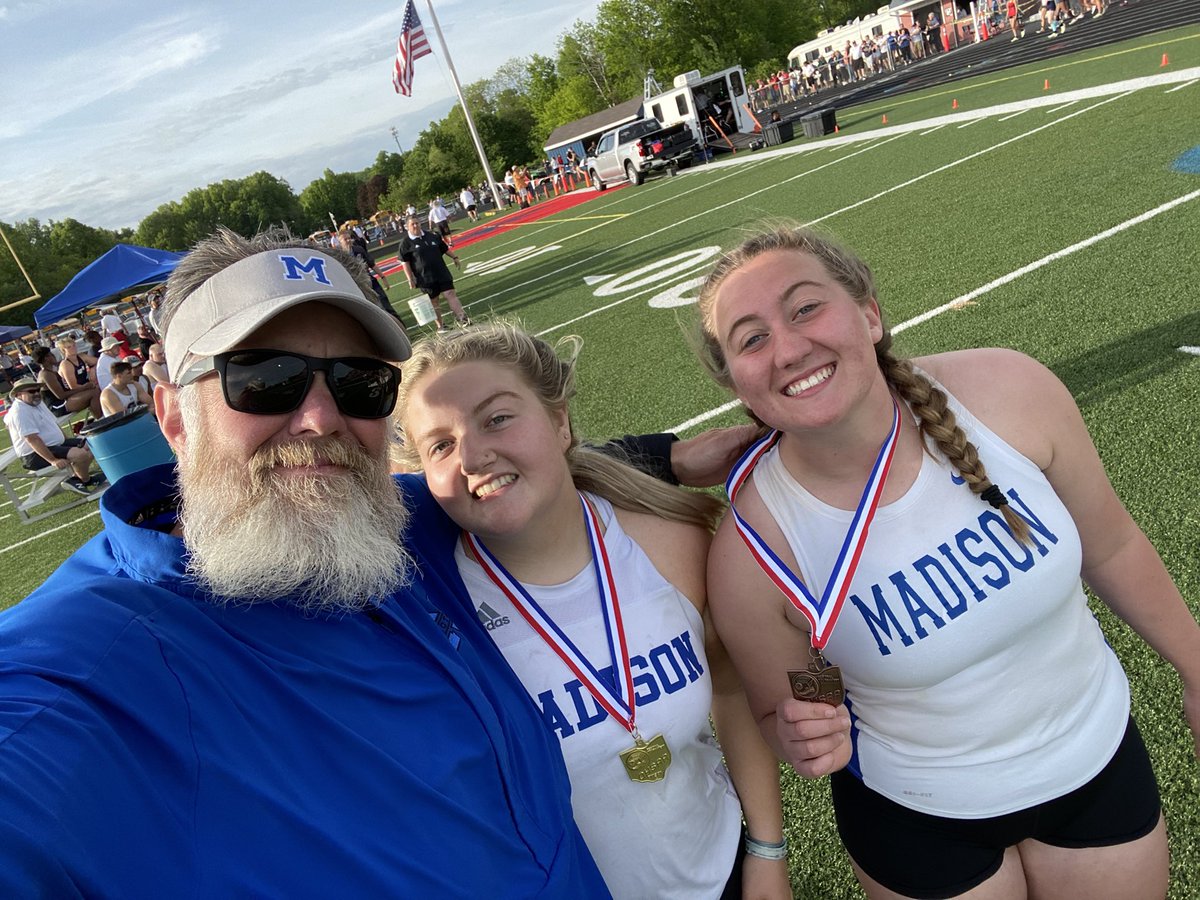 MadisonThrows's tweet photo. We going to Columbus!!!!! Maddie is regional champ at 43+. Becca goes 6th to 3rd on her final throw!!! 2 on the podium!!!! So proud of you both! https://t.co/4hsgEVl64c