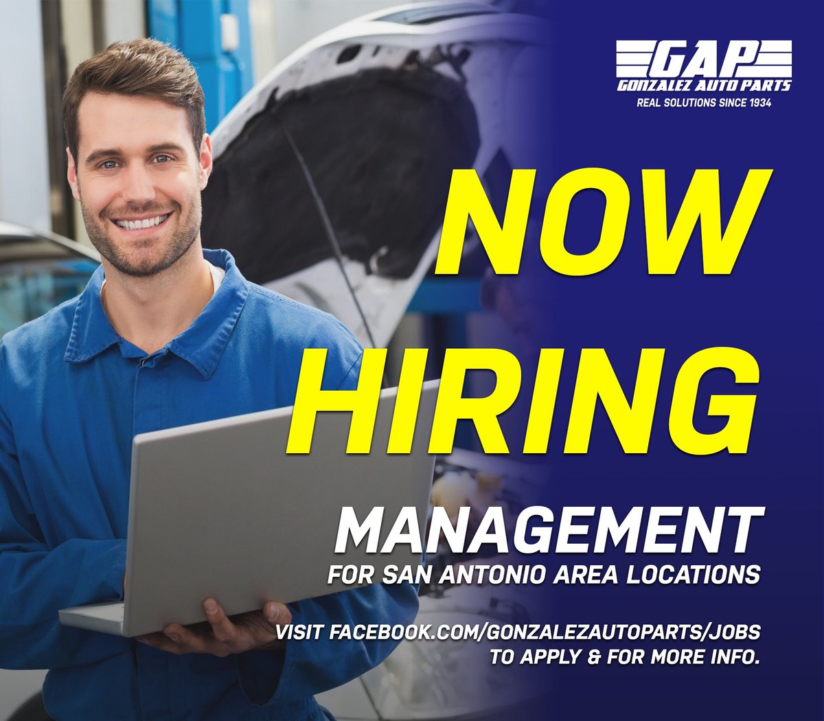 GAP_AutoParts's tweet photo. GAP Nation, We are Now Hiring Management for our San Antonio locations. 

Visit or call our San Antonio area locations for more information. https://t.co/MQvOAxpLDe