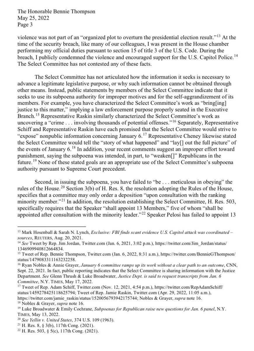 Jim_Jordan's tweet photo. Response to the January 6th Committee: https://t.co/zO7nPK72QQ
