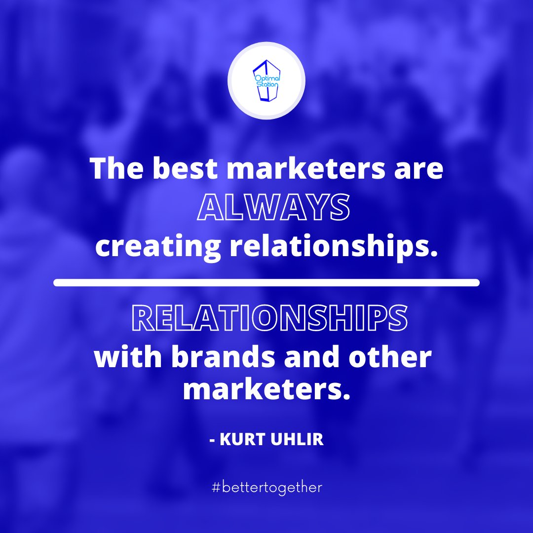 optimalstation's tweet photo. Wise words to live by 💡  Here at Optimal Station, we make it fun and exciting to help brands build relationships with potential consumers!

#alwaysOptimal #quotestoliveby #bettertogether #wecare #marketingtactic https://t.co/23s1aIyhBy