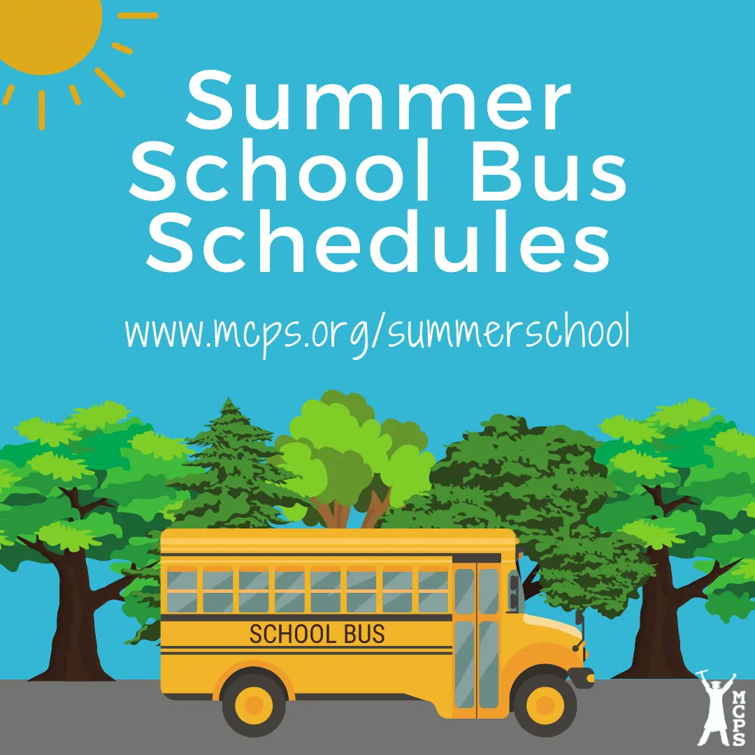 Summer school bus schedules for students enrolled in summer school are available on our website! Go to mcps.org/summerschool to view the schedules. #ThisisMCPS