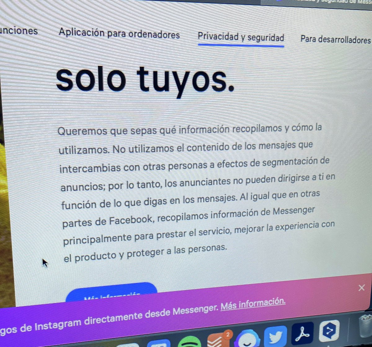bracamontedavid's tweet photo. @gusrojasmatute Recopilan información para PROTEGER a las personas. Si envió el mensaje por Facebook Messenger, técnicamente igual publicó algo en su plataforma a la que ellos tienen acceso. Pero en fin, será una guerra de tecnicismos y no de soluciones. https://t.co/0vxkZWhwcP