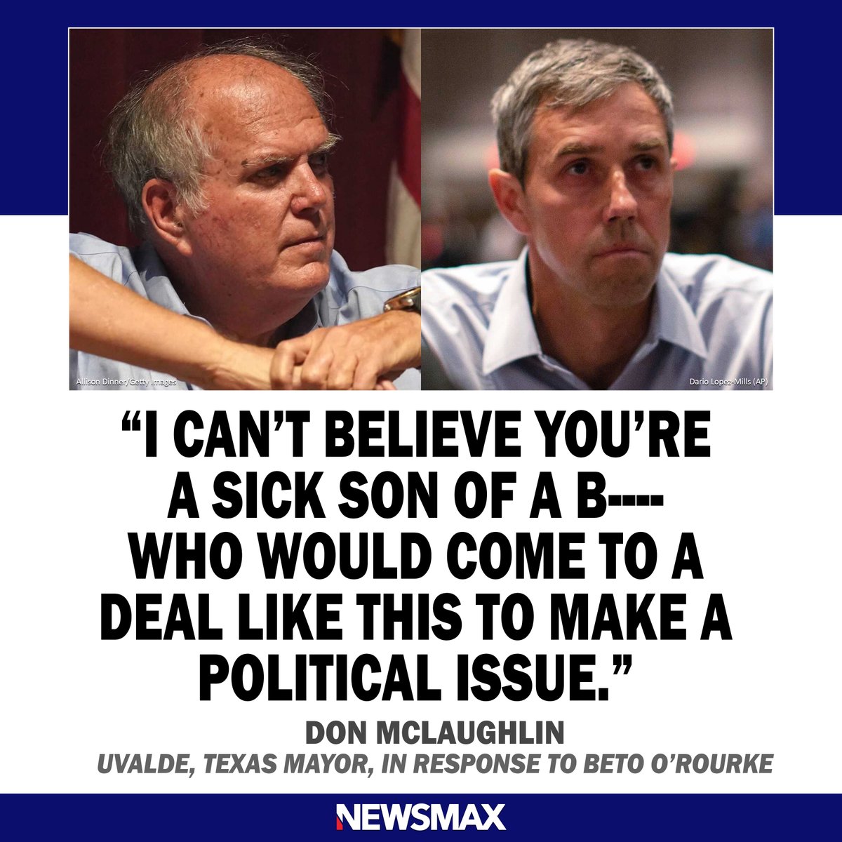 Uvalde, Texas Mayor Don McLaughlin had a fiery response to Democrat Gubernatorial Candidate Robert Francis O'Rourke who crashed Texas Governor Greg Abbott's press conference providing an update on yesterday's horrific shooting. bit.ly/3wMUAiE