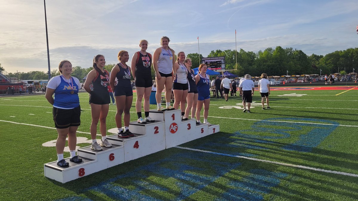 #NHtrack For the 1st time since 1993, 2 girls throwers from the same NH area school are headed to state in the same event in the same year
Maddie Moretti 1st 43-1 1/4
Becca Martin 3rd 39-3 3/4
