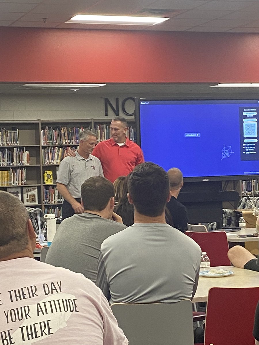 hashby02's tweet photo. Our last faculty meeting of the year today was super emotional-celebrating and honoring two EAST legends, @MrsMesserCMSE @sglover113 Cheers to countless lives impacted and your years of service! You are both loved and respected! #EastUnity https://t.co/LCYfTPmdkz