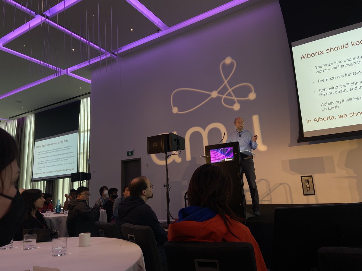AmiiThinks's tweet photo. The #AIWeek2022 keynote by @RichardSSutton concludes our Academic Symposium! We hope you had a day full of ideas, connections and learning. https://t.co/frNNf5YhHu