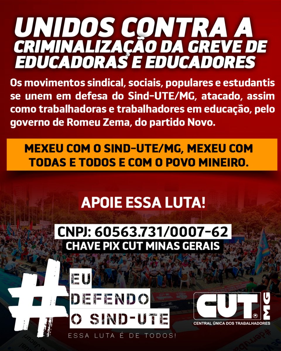 Jeswz_PcD's tweet photo. Eu defendo o Sindicato Único das Trabalhadores e dos Trabalhadores da Educação de Minas Gerais.
Eu acredito na EDUCAÇÃO PÚBLICA.
@SindUTEMG1 @BiaCerqueira_ @RogerioCorreia_ @decadepaula @CNTE_oficial @CUT_Brasil @cut_minas 
Não ao VELHO partido novo. #Forazema
#EuDefendooSindUTE https://t.co/tNZ3jzF8pP