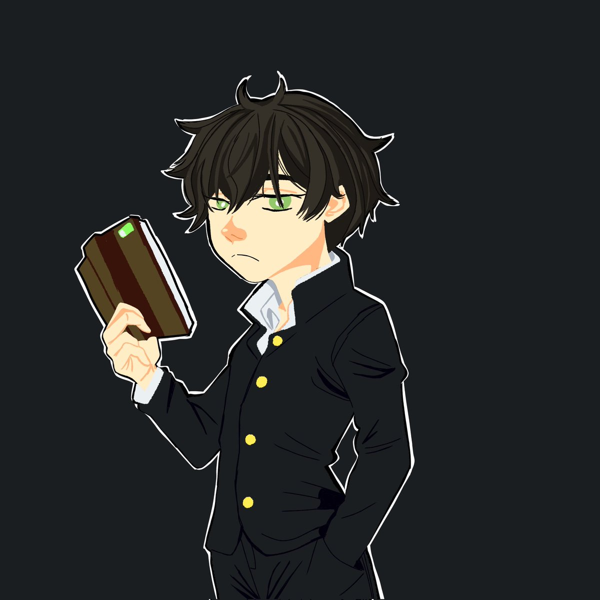FarveRan's tweet photo. Miren, esta personaje me encanta, cuando estaba en secundaria quería verme como él. Sin duda es uno de mis personajes favoritos y su peinado me encanta.

#hyouka #hotarooreki #orekihotaro https://t.co/MWJe4mEW9H