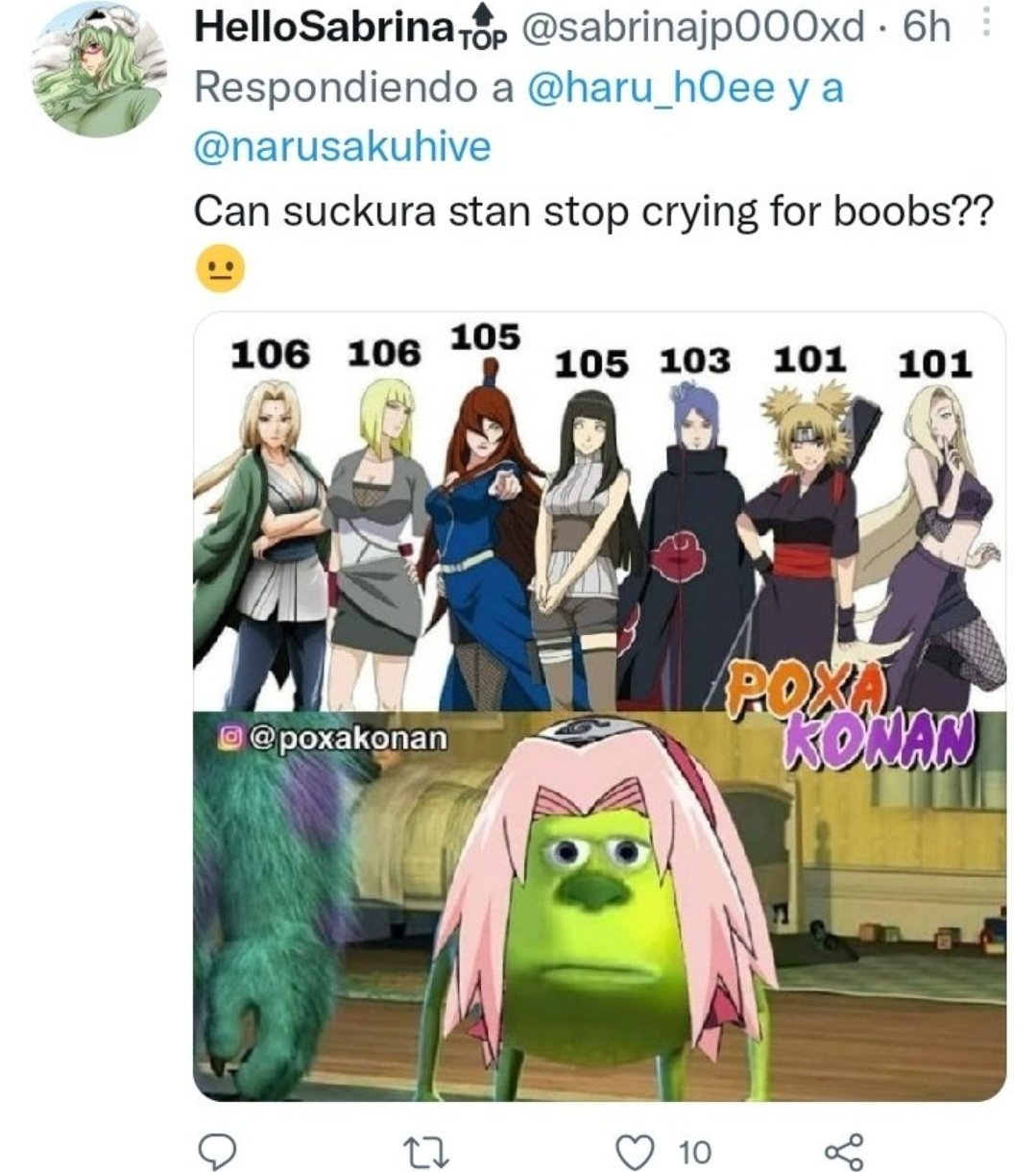 Naz Pendragon على X: Hinata Stan: Sakura stan accused us liking Hinata  only for boob! Also Hinata Stan: t.coBlyhA9df3I  X