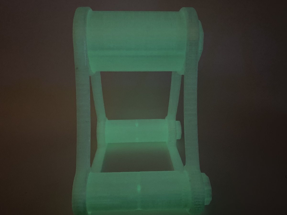 SirTanninator's tweet photo. After #3dprinting all of these #glowinthedark projects, I've decided to print a #filament stand just for this material. This universal spool holder system is what I use for all of my filament, and can be found here: https://t.co/fykxVvdRqh https://t.co/rZBqlnJQFQ