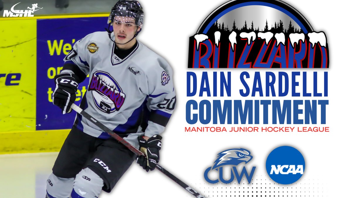 mjhlhockey's tweet photo. #PlayerAdvancement | Congratulations to @OCNBlizzard F Dain Sardelli (01) who has committed to play @NCAAIceHockey at Concordia University Wisconsin @CUWFalcons 

#MJHLHockey #PlayHereGoAnywhere https://t.co/amfsecn6Tv