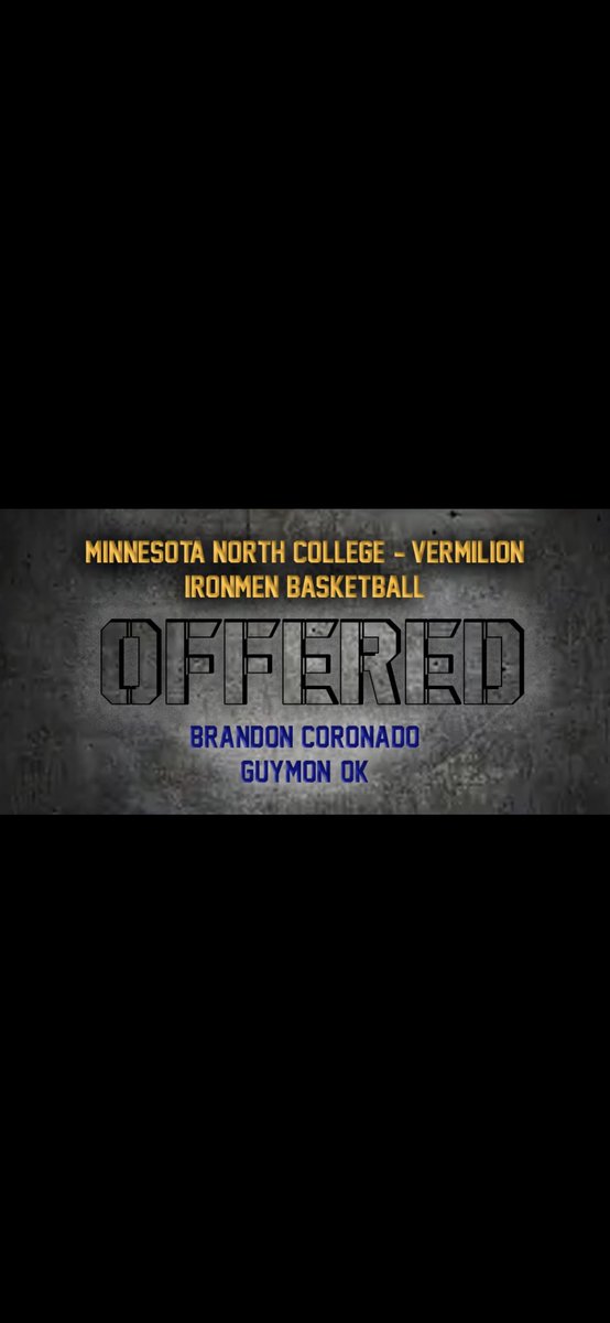 Bra23ndon's tweet photo. Blessed to receive an offer from Minnesota North College!! @CoachDanTharp @GuymonAthletics @IAM3Basketball @VermilionMBB https://t.co/fWIQ1ndPug