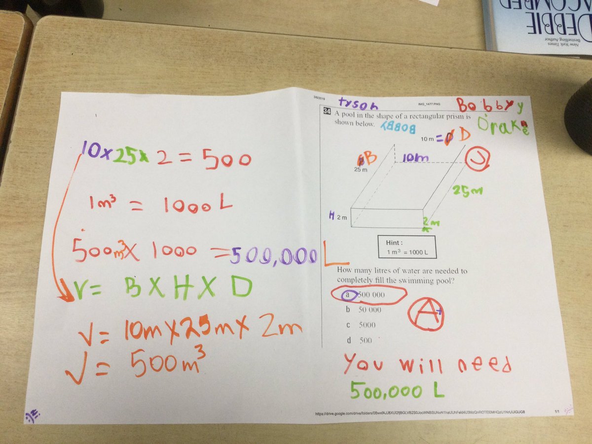 waltonsclass's tweet photo. Today trying to figure out how to solve this 2 step problem, plus read the question to decide what the question is asking, key to read question twice &amp; highlight key words to begin the challenge @WestwoodUGDSB @ugdsb #ugmath https://t.co/m5NylVONQg