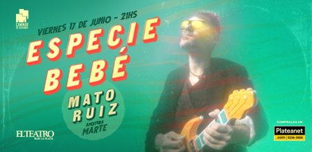 VIE 17/6 #MatoRuiz presenta #EspecieBebe en el <a href="/ELTEATROBARLP/">EL TEATROBAR LAPLATA</a>!
Anticipadas en bit.ly/MatoRuizTeatro… o la boletería del teatro!
Lxs esperamos!