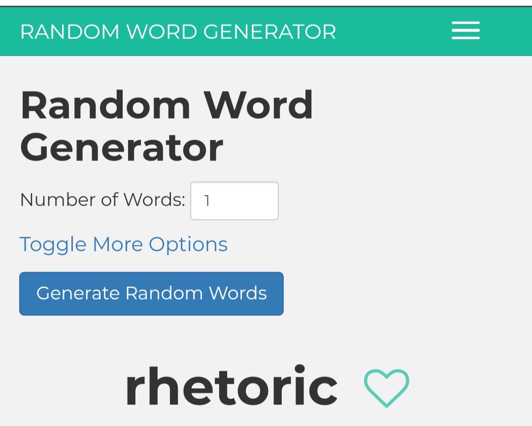 aintallhere's tweet photo. rhetoric

I feel like the generator was rigged.  This word makes me think of politics, the people who run the world, and the way they run it.  The system is beyond broken.
#OneWordWednesday #OWW https://t.co/UxiL8Q519Q