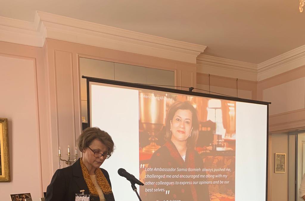 PalMissionNL's tweet photo. “I was delighted to attend the launch of the #Mentoring4future program and meet inspiring young diplomats , lawyers and students of international law. Thank you again Ambassador @AstridHarz for such an innovative initiative.” - Ambassador Rawan Sulaiman https://t.co/2gP9gnHR0j