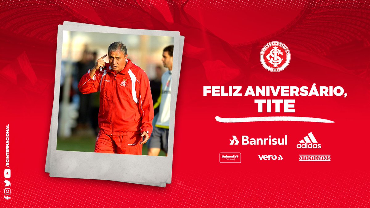 SCInternacional's tweet image. Professor Tite! 🤩 Na casamata colorada, foi campeão da CONMEBOL Sul-Americana, Gauchão e Copa Suruga Bank. Profissional que dispensa comentários, o técnico sempre foi agregador, disciplinado e estudioso. Hoje, completa 61 anos. Parabéns!  🇦🇹❤️