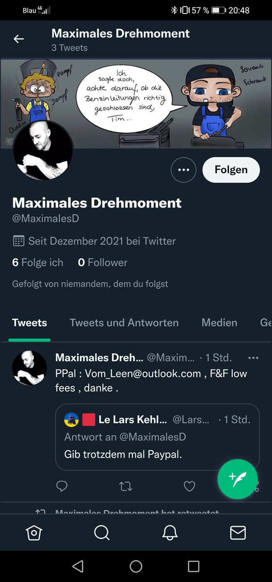 MaximalesD's tweet photo. Was zum...???
Bitte alle mal diesen Account melden und NICHT!!! auf den Paypal Link klicken!!! 
Das bin ich nicht!!
Das ist ein Scammer der jetzt aufgrund meines Tweets von heute Abend Geld kassieren will!!!
Auf dem zweiten Screenshot steht noch ein @ 

https://t.co/7m6kBMaPoP https://t.co/Ke179PPfKM