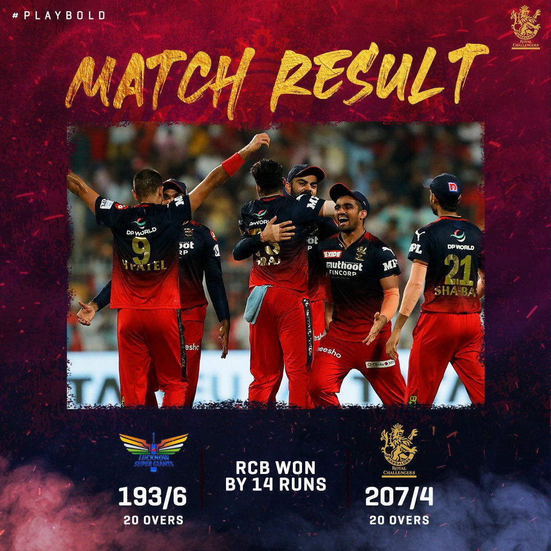 We move forward together, one step at a time. 💪🏻

Next stop: Ahmedabad 📍✈️

#PlayBold #WeAreChallengers #IPL2022  #Mission2022 #RCB  #ನಮ್ಮRCB #LSGvRCB #PlayOffs