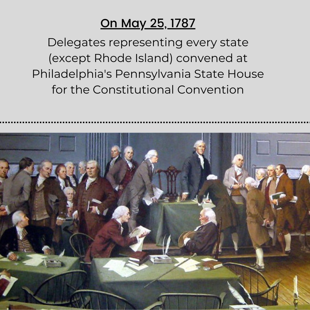On May 25th, 1787 the drafting of the US Constitution began!
#civics