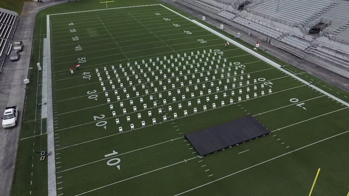 FlorenceK12's tweet photo. 2 MORE DAYS! Graduation setup is underway at Braly Stadium! #FCSLearn #Classof2022 @fhsfalcons1 https://t.co/97nWQUNReV