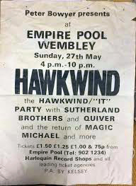 HawkAnniversary's tweet photo. Hawkwind partied at the Empire Pool in Wembley on this day in 1973 - oh, to have been there! https://t.co/PmuThmCtWL