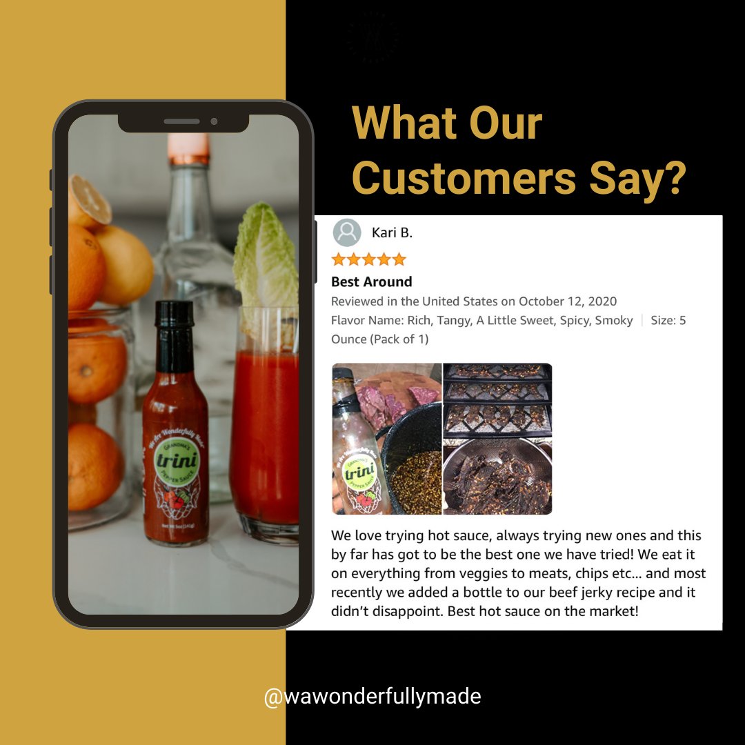 wawmsauce's tweet photo. We truly have the best customers! Keep sending us reviews because we love hearing your thoughts on WAWM Hot Pepper Sauce. It is the BEST sauce 🤩🔥

Click the link in our bio to purchase! 🌶️

#hotsauce #spicyaddict  #spicyfoodlover #blackowendbusiness #newjerseyfood #trinidadian https://t.co/G45AzUTRXW