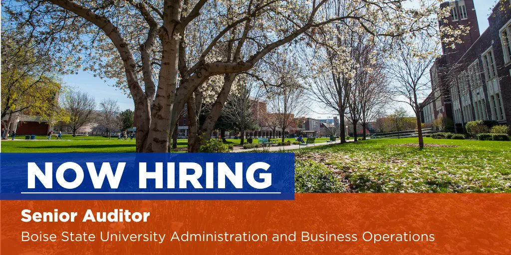 .<a href="/BoiseState/">Boise State University</a> is seeking a Senior Auditor in the Administration and Business Operations department. This position will conduct audits and analyze issues, make well-reasoned recommendations, &amp; solve problems. 

#ApplyNow: buff.ly/3LD3dR3