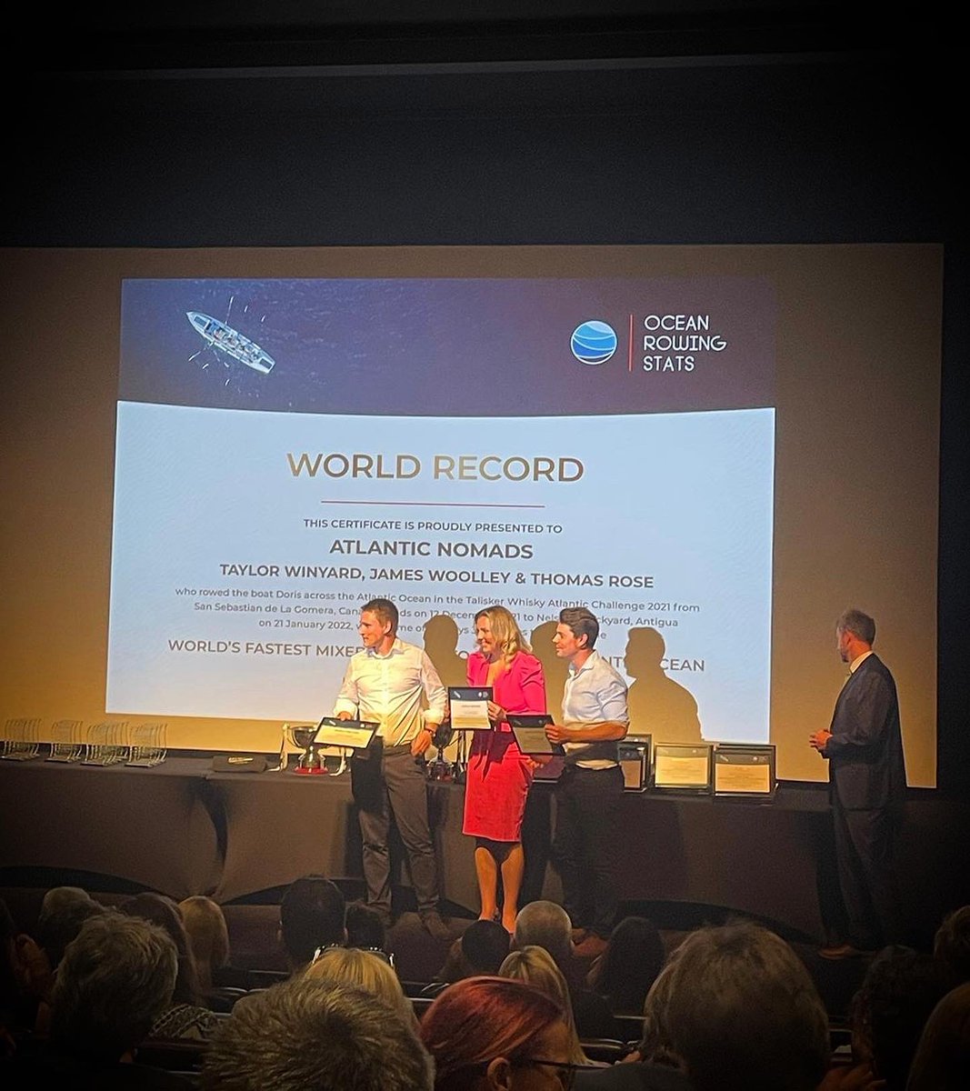 AtlanticNomads's tweet photo. TWAC 2021 Awards Evening!

Thank you to @ACampaigns for hosting such an incredible night and race! 

What a fleet!

#twac2021 #oceanrowing #atlanticnomads https://t.co/psziDVTcoF