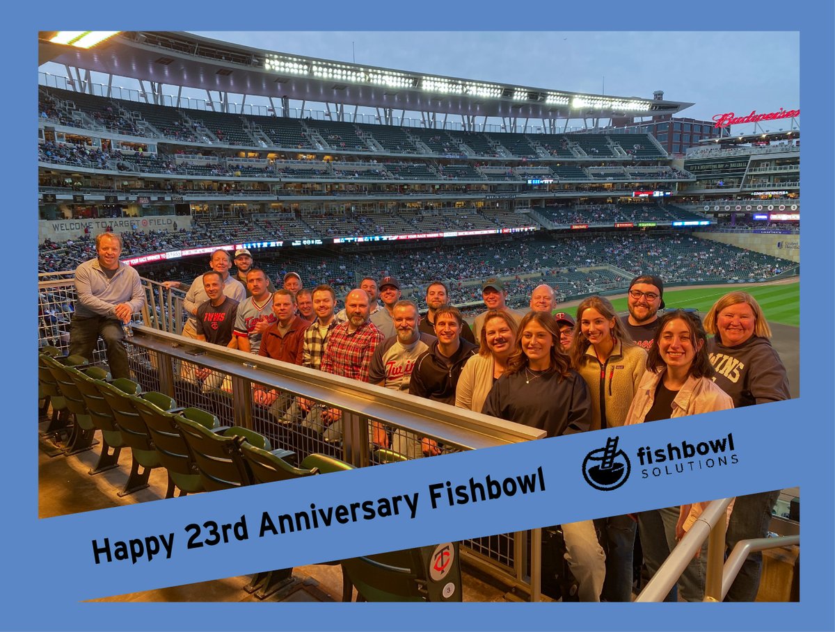 FishbowlE20's tweet photo. We had a blast celebrating Fishbowl's 23rd anniversary last night at the @Twins game! #23years https://t.co/bTELEBmTTx