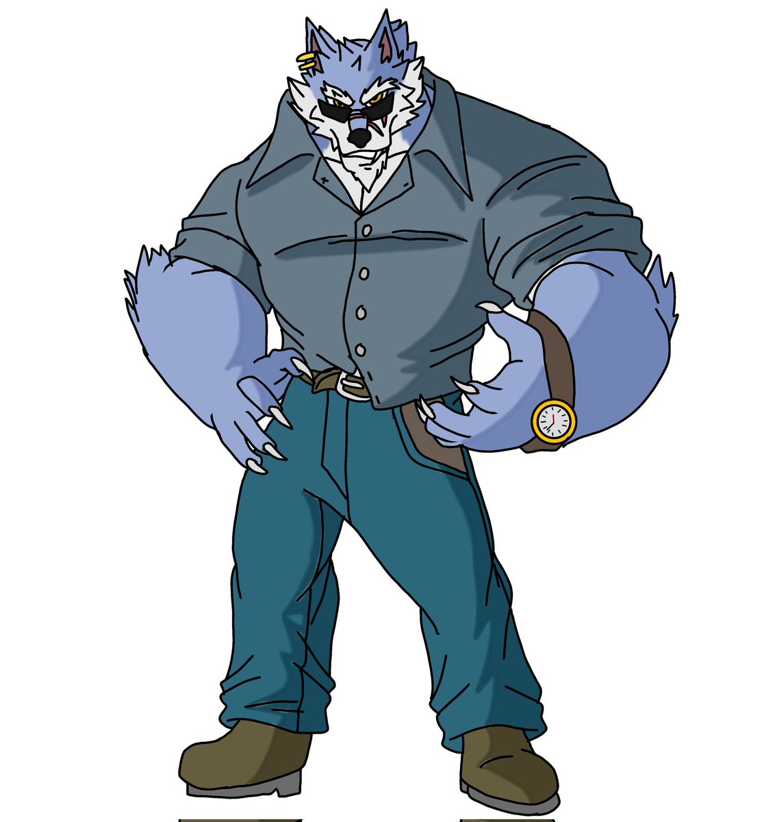 Shiningstar153's tweet photo. Decided to draw Fenrir (Freddy) from Dislyte in "dad" clothes. I dunno, I just like seeing wolf-men in dad clothes.
#dadclothes #fenrir #dislytefanart #dislyte #wolfdad https://t.co/dGuGUaFYQO