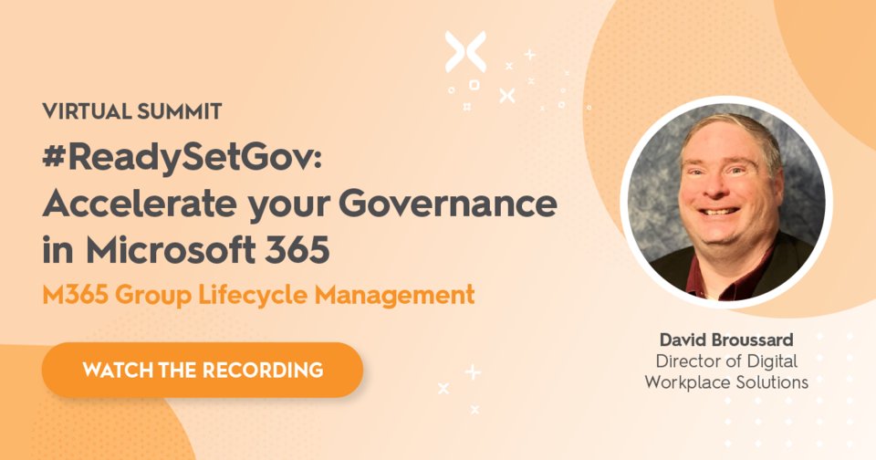 dbroussa's tweet photo. If you manage M365 Groups in your #M365 environment, then you might have lost hope. Check out my session on #M365Group #LifeCycle Management as part of the #SysKit webinar earlier this month.
https://t.co/v6gj1FPUNM to get access to this session https://t.co/1a7eYfIkNd