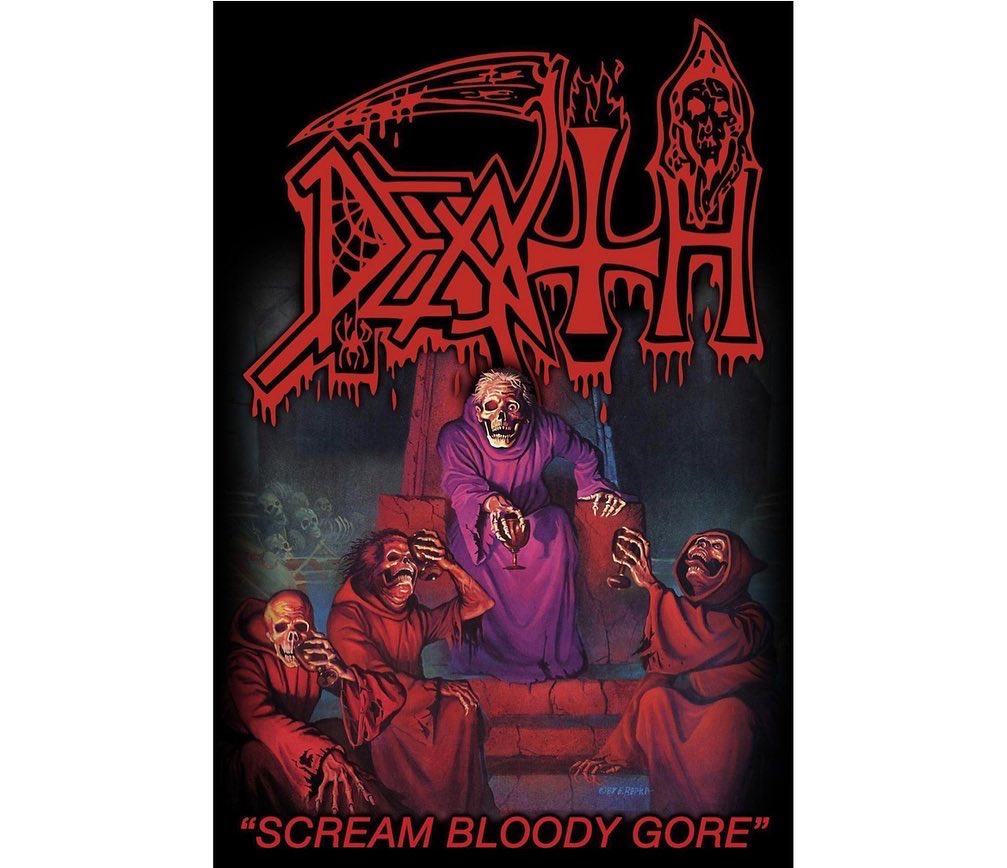 loudtrax's tweet photo. Celebrate 35 years of @DeathOfficial masterpiece #ScreamBloodyGore by shopping our officially licensed merchandise! 🍷💀 https://t.co/8r6N6IgXIS https://t.co/fqFX5YJV5p