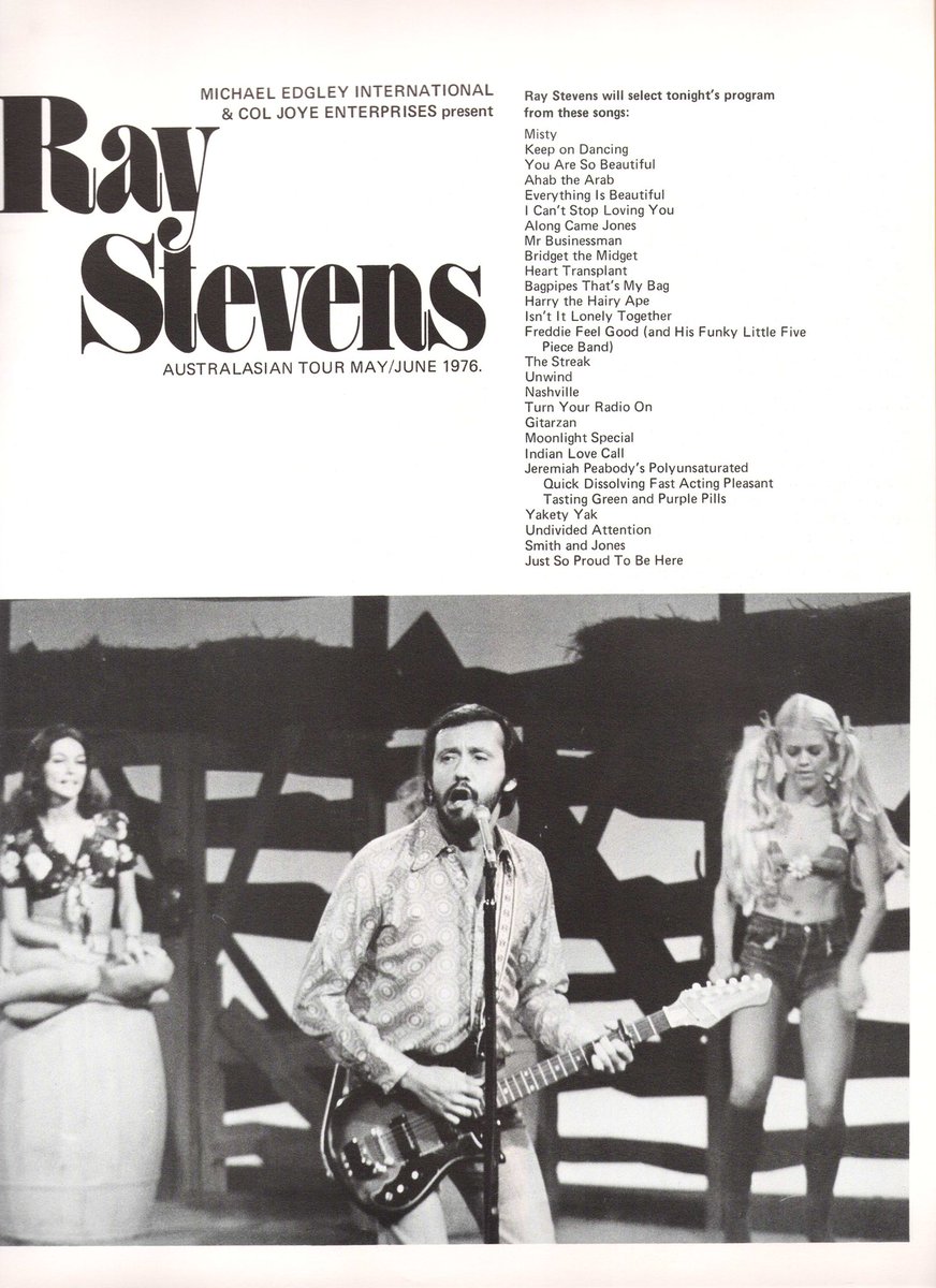 RayStevensMusic's tweet photo. #WaybackWednesday This is a promotional booklet which was used to advertise Ray Stevens during his Australasian Tour in May/June 1976. It contains pictures, articles, and a possible setlist. Check it out!
#raystevens #wayback #promobook #promobooklet #inthe70s #70sfashion https://t.co/ptnOO5xWnP