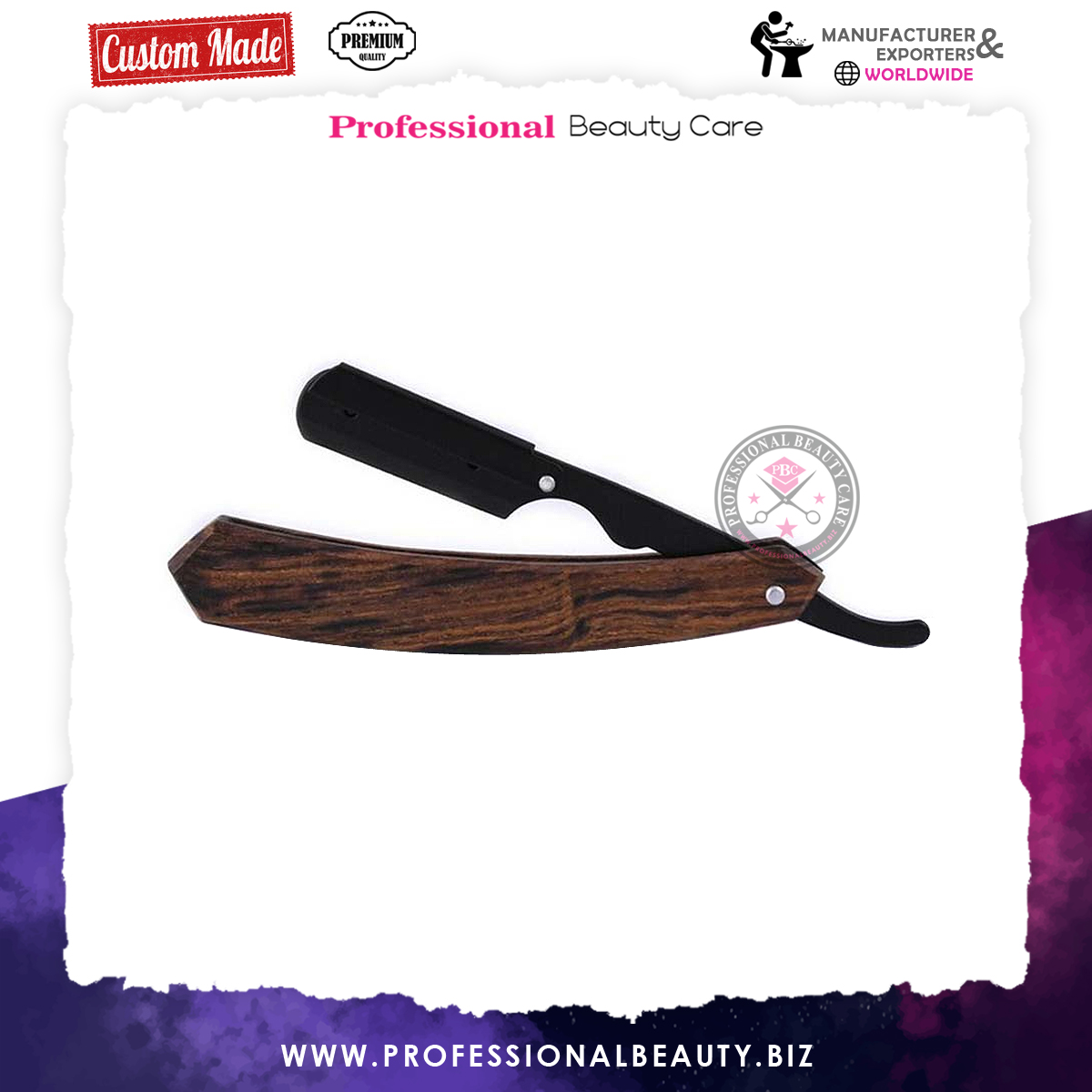 Moustache & Beard Shaving Razor Straight Edge Cut Throat Wooden Shaving Razor #barbertools #barberart #nastybarbers #barberosdeespaña #barbercollege #barberuniversity #cosmetologyeducation #thebarberpost #barbertutorial #barberia #nastybarbers