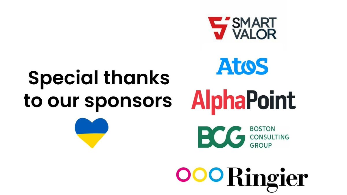 techforpeace_io's tweet photo. We’d like to thank our sponsors. Without them, we wouldn’t have the House of Ukraine. Thank you all!
#wef22 #wef2022 #houseofukraine https://t.co/dPSaZYxBCP