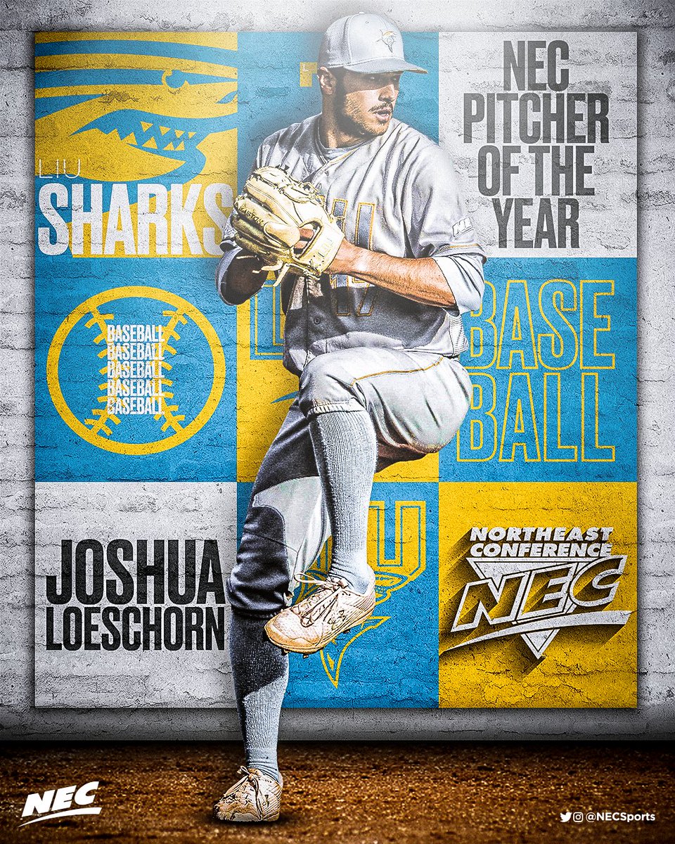NECsports's tweet photo. 2⃣0⃣2⃣2️⃣ @necbaseball Pitcher of the Year ⤵️

➡️ Joshua Loeschorn, @LIUAthletics   

🗒️The 2x Pitcher of the Week posted the lowest opposing batting average in the NEC (.219) while leading the circuit in Ks &amp; wins. He is LIU's 1st Pitcher of the Year since 2000.

#NECelite #POTY https://t.co/gW3xGvgfZU