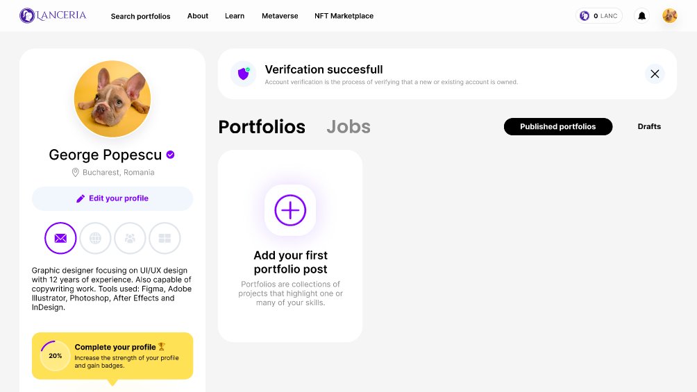 lancerialabs's tweet photo. More and more features were added to our platform and things are looking great right now! MVP is around the corner! Today, we talk about Portfolio’s verification. https://t.co/CxlpWmuD9v