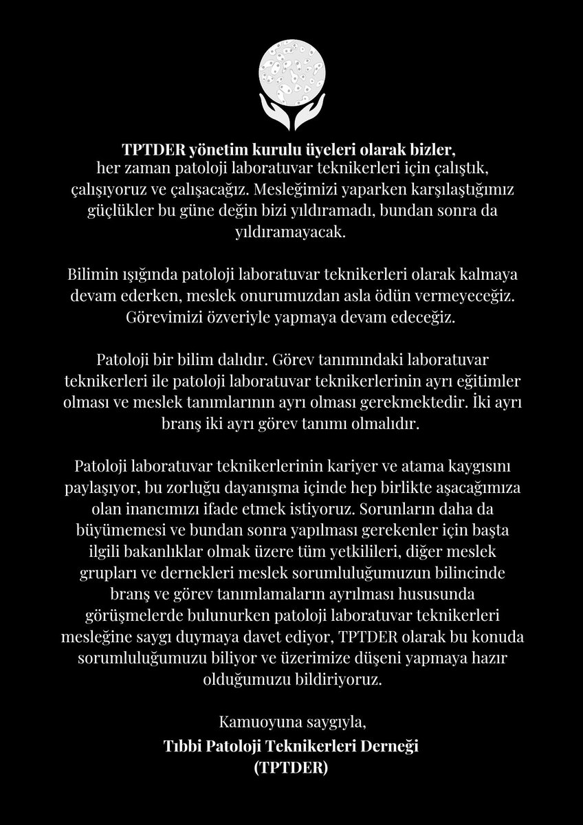 Tıbbi Patoloji Teknikerleri Derneği tweet media