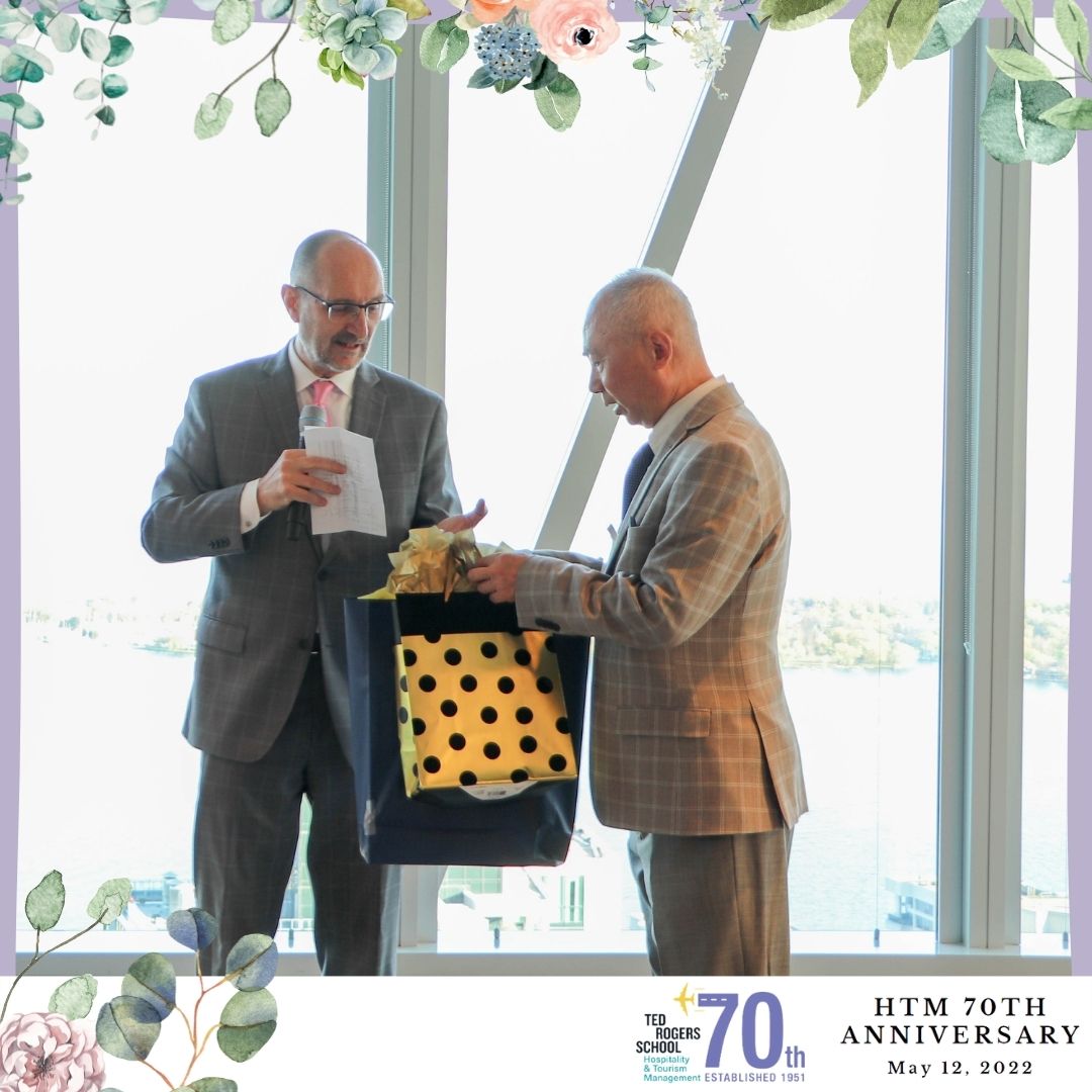 THEMTorontoMet's tweet photo. We had the honour of celebrating Prof. Bernie McEvoy's and Dr. Zhen Lu's retirement during our 70th Anniversary Celebration! It was a pleasure seeing Professors Emeriti Richard Wade and George Slavinski celebrating this milestone! #HTMCelebrates70 #HTMTorontoMet https://t.co/SabDtHGUEx