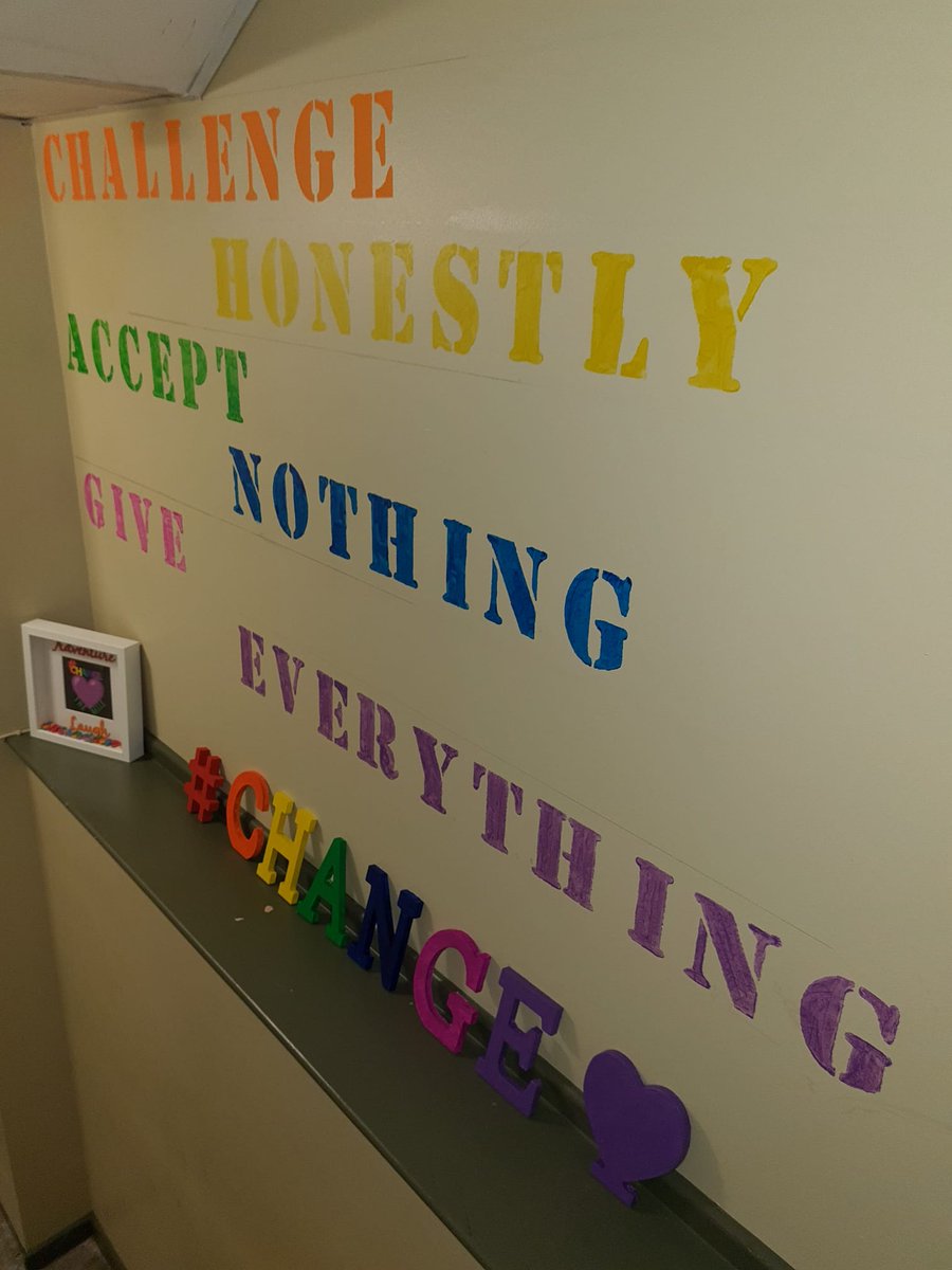 GrosvenorCommu2's tweet photo. CHANGE participant goals shining brightly on our new wall art #CITHealth @WestBelfastPB https://t.co/7B15PbWeGp