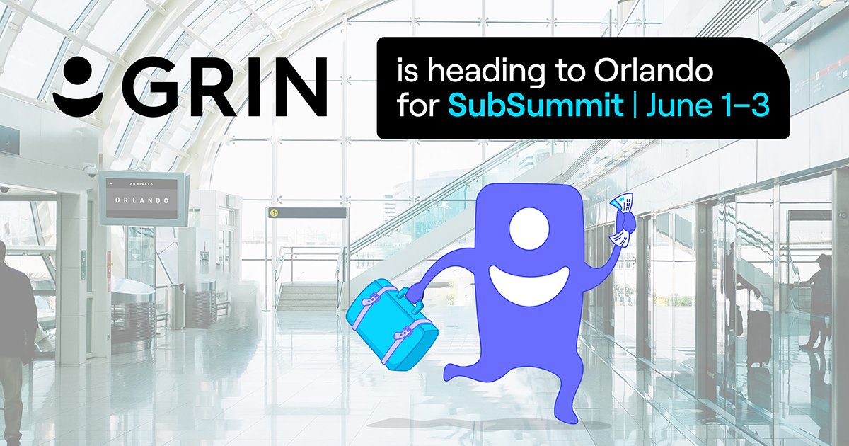 cchardeman's tweet photo. Join GRIN in Orlando for SubSummit June 1-3!

SubSummit is the world’s largest DTC subscription conference and we're excited to make connections and gain knowledge throughout the subscription industry!
All the information is here: https://t.co/gFvDy291X9

#GRIN #GrowWithGRIN https://t.co/paEBEohihD
