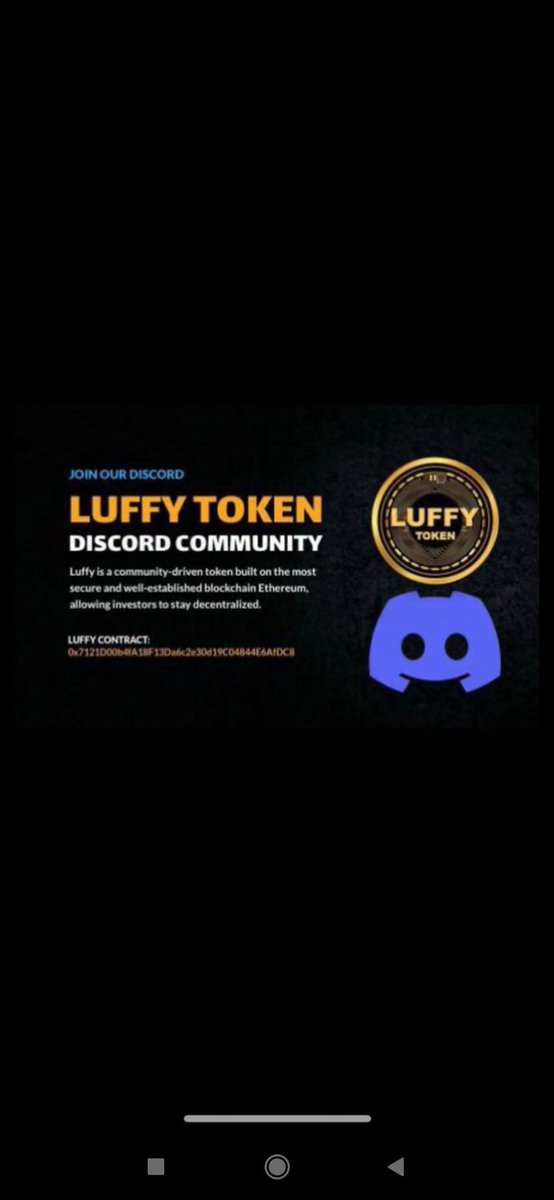 Elyaseh1903's tweet photo. @AltcoinDailyio Pretty soon #luffy will have a big bang. Its infrastructure is very solid. He's making steady progress. Soon everyone will be talking about #luffy.More info join our discord
 https://t.co/QfclU6SoQs
#LuffyV2 #Luffytoken #LuffyCrew #LuffyArmy #Kainet @luffyinutoken @LuffyTurkey https://t.co/2W0mSxov1A
