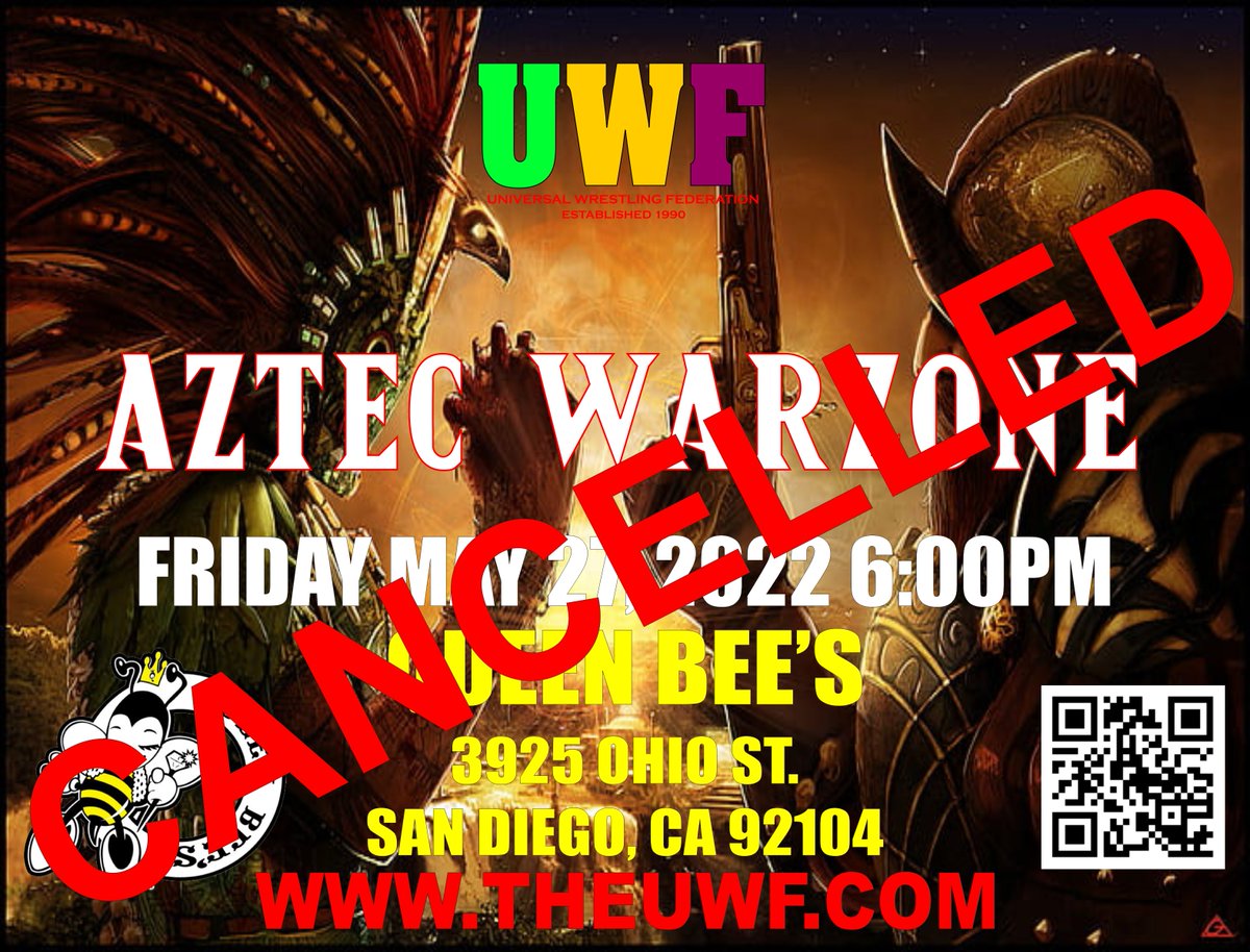 UWFTV's tweet photo. Due to several mitigating circumstances beyond our control, we have no choice but to cancel the event scheduled for May 27, 2022. We will be having our regularly scheduled event on July 30, 2022. I appreciate your understanding and hope everyone will be able to make it on July 30 https://t.co/mrLHPM5i4n