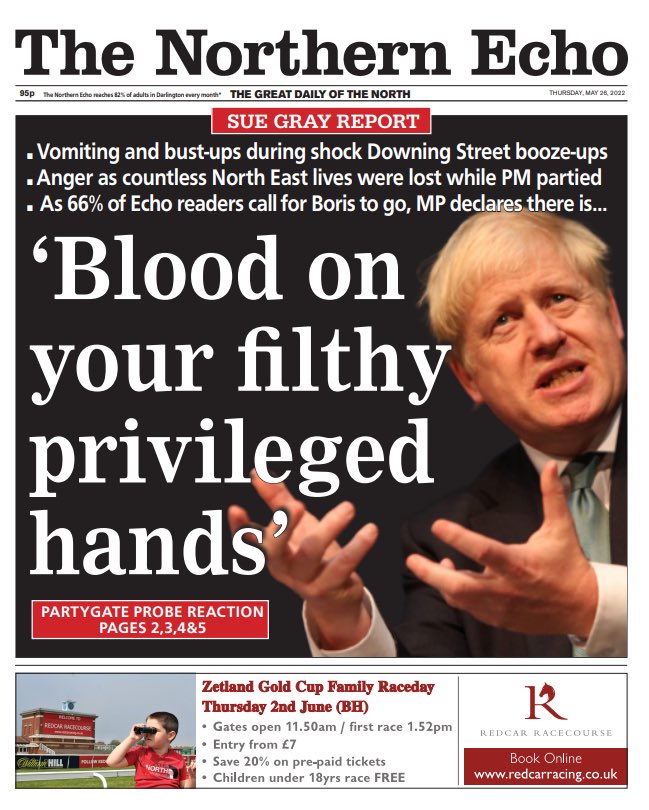 Tomorrow’s @TheNorthernEcho front page. Strong words in the commons from @AndyMcDonaldMP as the region reels in the wake of the #suegreyreport. #TomorrowsPapersToday