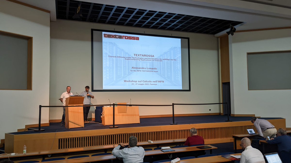 APELab_INFN's tweet photo. #APELab today at #Workshop sul #Calcolo nell'#INFN

A. Lonardo, #TEXTAROSSA: Towards EXtreme scale #Technologies and #Accelerators for euROhpc hw/Sw #Supercomputing #Applications for exascale

A. Biagioni, #REDSEA, #Network Solutions for #Exascale #Architectures

#HPC #Computing https://t.co/FBRR7qd9Yz